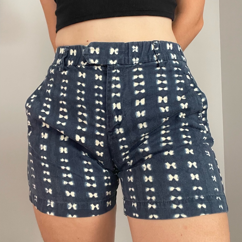 Bow Tie Dye Faded Adire Navy J. Crew Shorts